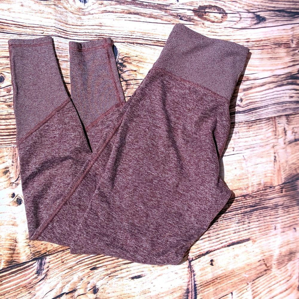 Heathered burgundy lounge workout joggers